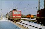 Die 143 095-8 zeigt sich an eine sch�nen, aber sehr kalten Wintertag in Schwerin.