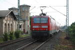 143 055 verl�sst als S9 mit ziel Eilenburg den Bahnhof Delitzsch ob Bf am 16.7.20