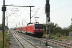 146 030 mit dem RE30 mit ziel Halle/Saale Hbf verl�sst den Bahnhof Stumsdorf am 11.8.20  