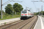 146 574 mit einem IC2 bei der Durchfahrt in Z�beritz am 9.6.21