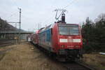 146 017 verl�sst als S1 mit ziel Mei�en-Triebischtal den Bahnhof Bad Schandau am 13.3.24