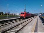 152 028-7 mit dem G�terzug bei der Durchfahrt in Bergen auf R�gen am 7.6.13