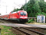 182 014 verl�sst als RE1 mit ziel Magdeburg Hbf den Bahnhof G�sen (b Genthin) am 1.6.18