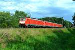 DB 189 072 zieht ein Lokzug durch Tilburg Oude warande am 30 Juli 2019.