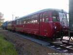 Die Chemnitzer LVT´s von K�stner Schienenbusreisen in Putbus abgestellt am Morgen des 10.5.13.