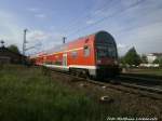 143 857 verl�sst Mit Stuerwagen voraus den Bahnhof Delitzsch unt Bf in Richtung Leipzig  Hbf am 9.5.15