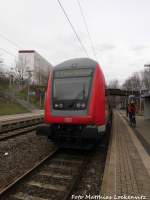 Steuerwagen von 143 XXX als S7 mit ziel Halle-Nietleben im Bahnhof Halle-Zscherbener Stra�e am 29.1.16
