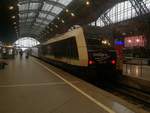 223 152 von IntEgro f�hrt f�r die MRB als RE6 mit ziel Chemnitz und steht am 2.2.19 im Leipziger Hbf