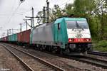 186 128 ist mit einen containerzug durch hh-harburg gefahren,12.06.17
