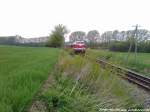 MTEG 118 770-7 als Schlusslicht unterwegs nach Bergen auf R�gen / Hier zwischen Lauterbach (R�gen) & Putbus am 11.5.13