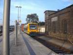 ODEG VT 650.74 im Auftrag der PRESS mit ziel Lauterbach Mole im Bahnhof Bergen auf R�gen am 5.9.14