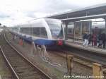 2 UBB GTW 2/6er mit Ziel Swinem�nde Centrum (PL) im Bahnhof Stralsund Hbf am 8.9.11