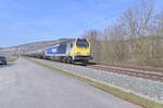 264 001-9  vom Herrn Stock mit einem Kesselwagenzug in Th�ngersheim gen W�rzburg Hbf fahrend.  Am 9.3.2023