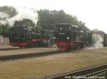 R�BB 99 4633 und 99 4011 im Putbusser Bahnhof am 30.5.15