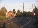 Bahn�bergang Blumenstra�e heute morgen am 31.10.2013.