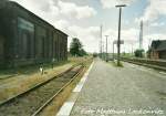 Bahnhof Bergen auf R�gen am 14.6.99 / hier f�hrt Der Lauterbacher 628 langsam in Den Bahnhof ein.