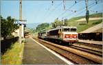 La Plaine, die westlichste SBB Station auf der Strecke Gen�ve - Lyon wird mit Ausnahme des Lokalverkehrs von SNCF Fahrzeugen bedient,  im Bild ein Lokzug auf dem Weg nach Bellegarde.