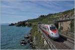 Ein FS Trenitalia ETR 610 als EC 34 auf dem Weg von Milano nach Genève zwischen St-Saphorin und Rivaz.