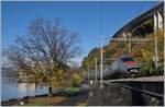 Ein FS Trenitalia ETR 610 ist kurz nach Villeneuve auf dem Weg von Milano nach Genève.