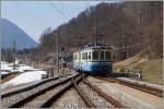 Der SSIF ABe 6/6 34  Piemonte  verlässt pünkltich, aber leider ohne Fahrgäste Re.