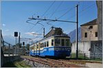 Der Ferrovia Vigezzina SSIF ABe 6/6 Sempione als Regionlazug 756 verlässt Trontano.