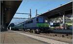 Leider nur im Schatten konnte ich die BLS Re 4/4 504 in Piez  fotografieren, aufs Jahresende wurden diese Züge durch Triebzüge ersetzt.