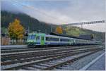Ein BLS Pendelzug mit den letzten zwei noch verblieben BLS EW II in Zweisimmen.