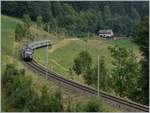 Die BLS Re 465 006 ist mit ihrem RE nach Bern kurz vor Les Hauts-Geneveys unterwegs.