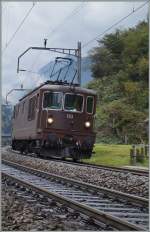 Die BLS Re 4/4 183 auf der Gotthard Nord Rampe kurz nach Wassen Nähe Pfaffensprung.