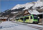 Der TPC ASD ABe 4/8 472 wartet in Les Diablerets auf die Abfahrt nach Aigle. 

19. Jan. 2026