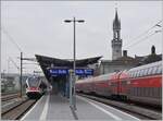 Ein  Seehaas  (SBB RABe 521) wartet in Konstanz auf die Abfahrt nach Engen.

8. Dez. 2022