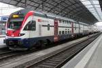 Doppelstockiger Flirt 511 039 steht in Olten am 24 M�rz 2017.