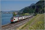 Der SBB RABe 511 049 ist beim Château de Chillon auf dem Weg nach Annemasse.