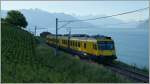 Der gelbe  Train des Vigens  bei Chexbres.