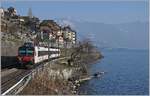Ein SBB RBDe 560 Domino Pendelzug auf dem Weg nach Lausanne bei St-Saphorin.