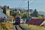 Ein Regionalzug hat Chexbres in Richtung Vevey verlassen.