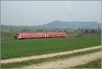 Ein DB Dieseltriebzug ist im Klettgau zwischen Neunkirch und Wilchingne Hallau auf dem Weg in Richtung Basel Bad Bf und passiert das Einfahrsignal (der Gegenrichtung) von Neunkich. 

8. April 2021