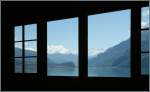 Sch�ne Aussichten bietet die kleine Haltestelle Ebligen am Brienzersee.