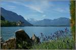 Klassisch: Das Ch�teau de Chillon und die wieder verschneiten Dents-de-Midi am 14.06.2012