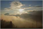 Sonnenaufgang über den Freiburger und Waadtländer Alpen.