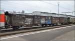 Zwillingspaar Gep�ckw�gen D2-D2 der SBB (50 85 93-33 008-9).